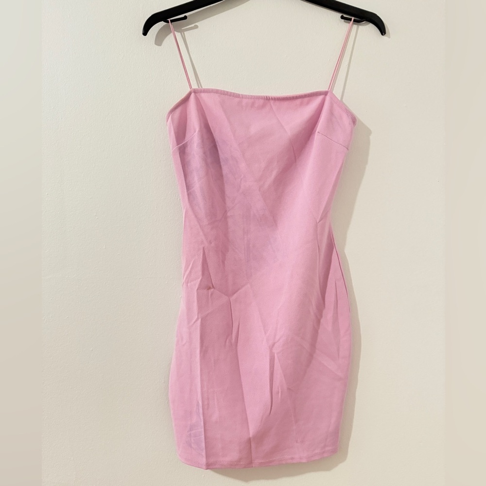 Elegant Pink Spaghetti Strap Dress